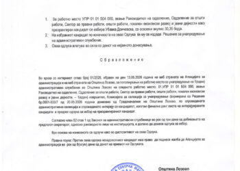 Одлука за избор по интерен оглас